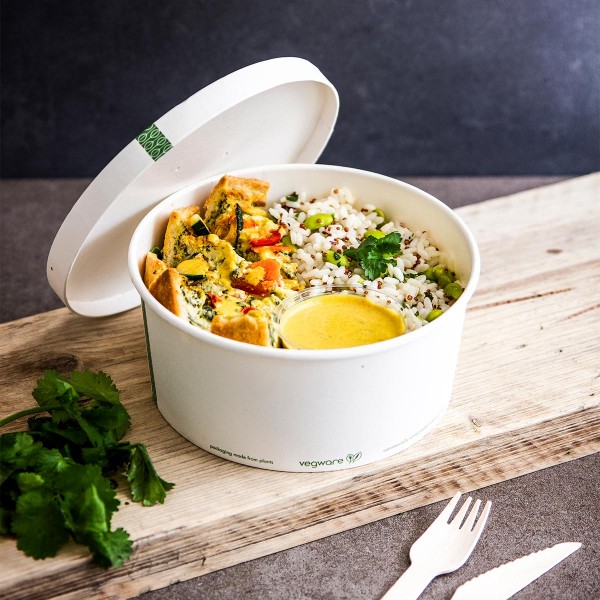 Tapa de papel con revestimiento PLA Ø185 mm - Imagen 3